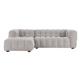 Heather Grey Tufted Sectional For Sale