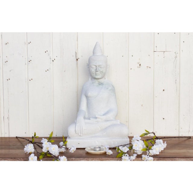 White Marble Bhumisparsha Buddha For Sale - Image 10 of 11