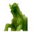 Mid 20th Century Vintage Chinese Green War Horse Statue on Black Pedestal For Sale - Image 5 of 7