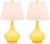 Reflect a aura of sophistication with the glimmering yellow Gourd Glass Lamp with matching finial, base and neck....