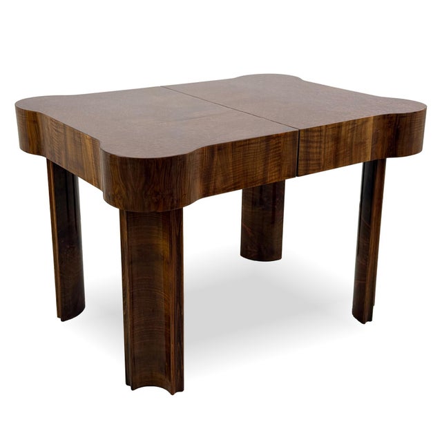 Art-Deco Walnut Folding Dining Table, 1930s For Sale - Image 12 of 12