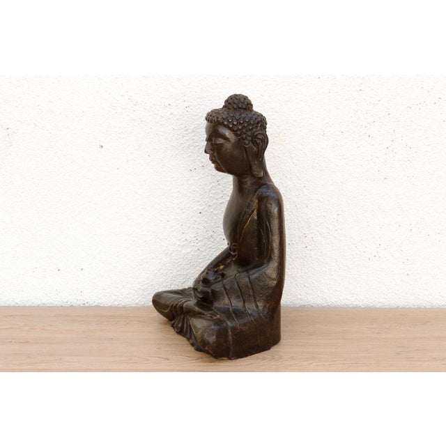 Black Stone Buddha Seated in Meditation For Sale In Los Angeles - Image 6 of 8