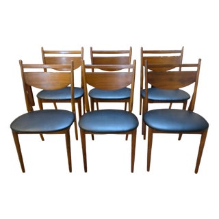 Set of Six 1959 Walnut Dining Chairs Attributed to Greta Magnusson-Grossman for Glenn of California For Sale