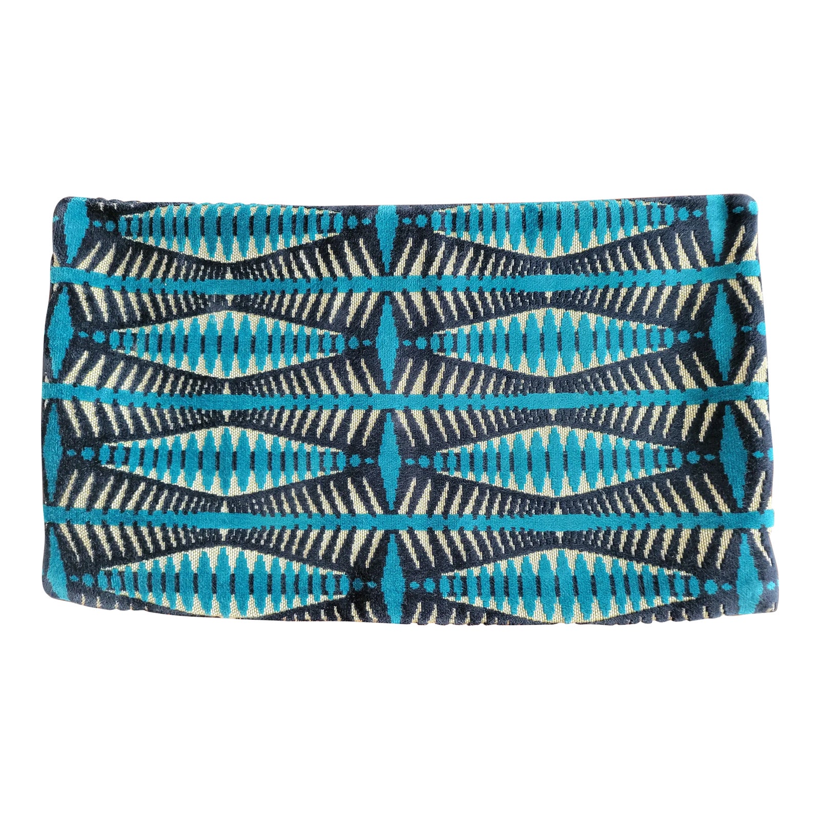 Cerulean and Navy Cut Velvet Pillow Cover by West Elm Chairish