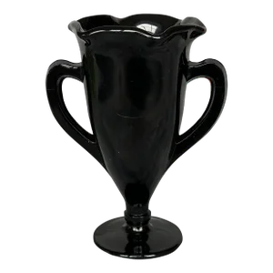 Vintage Black Glass Vase