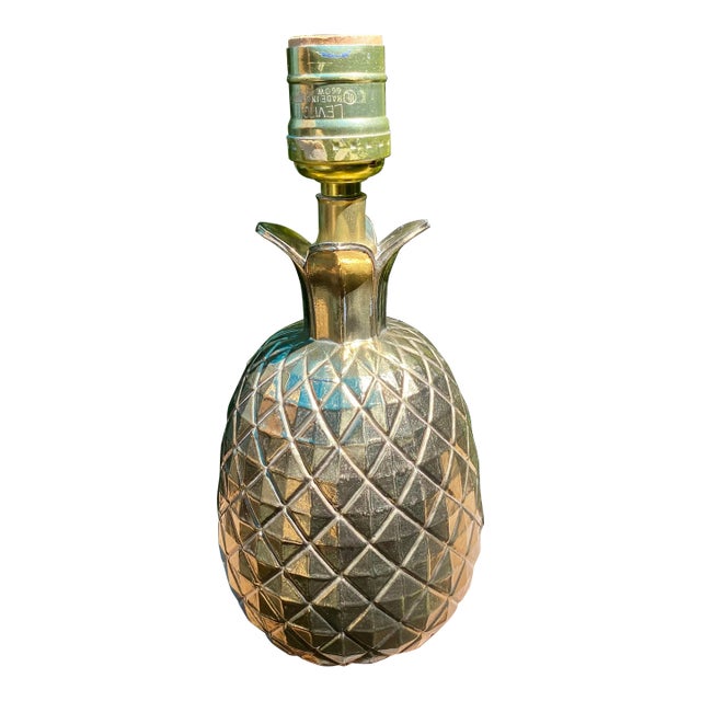 1970s Brass Pineapple Hollywood Regency Table Lamp For Sale