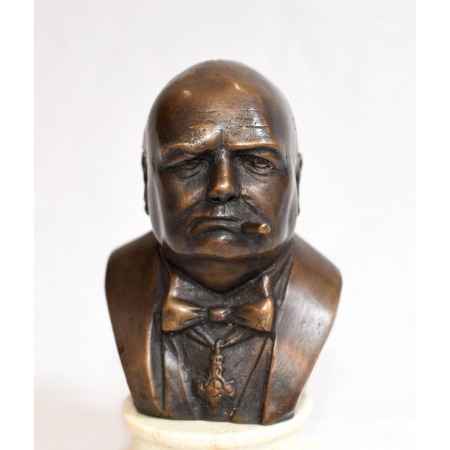 Bronze Winston Churchill Bust For Sale - Image 5 of 8