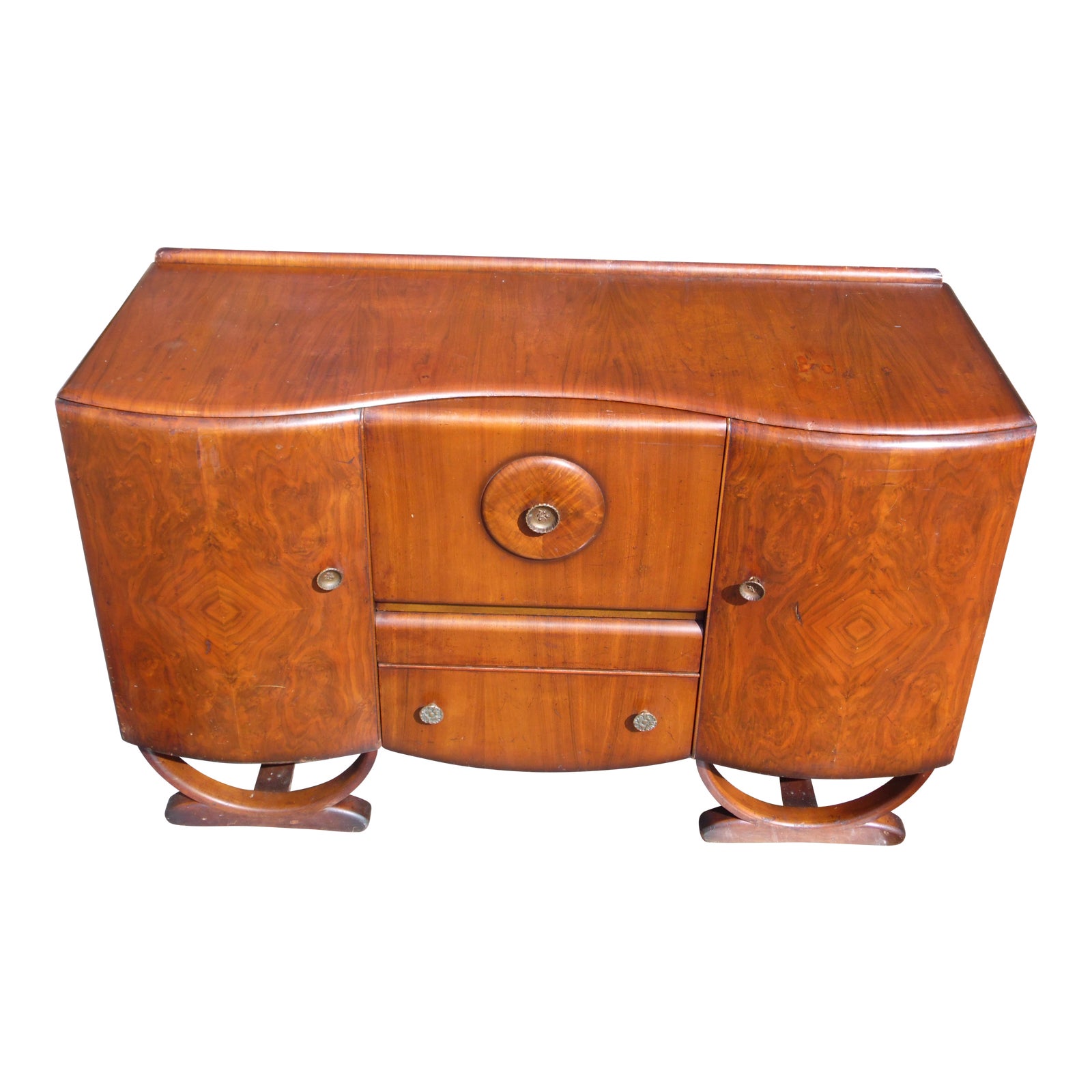 Antique English Art Deco Beautility Cocktail Sideboard Liquor Bar