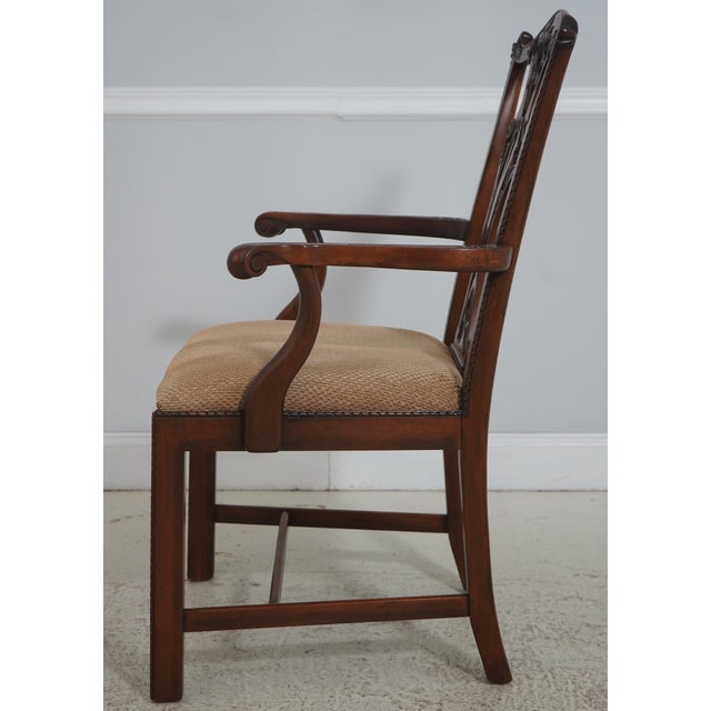 Chippendale Set of 8 Henredon Chippendale Mahogany Dining Room Chairs For Sale - Image 3 of 18