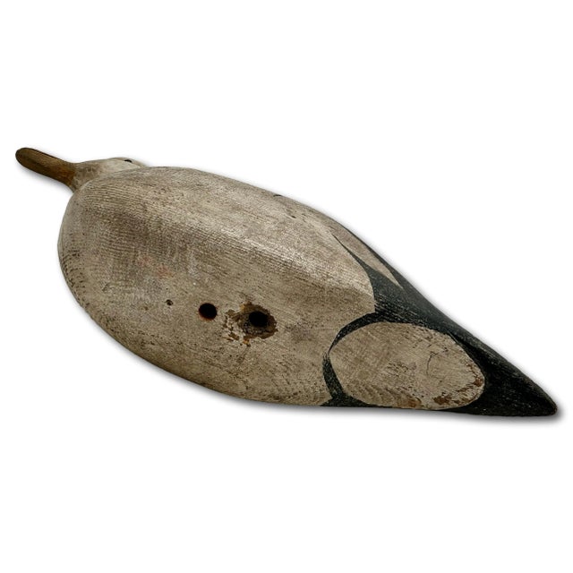 Vintage Large Size Beautifully Hand Made - Carved & Painted Wood Seagull Decoy With Realistic Glass Eyes For Sale - Image 16 of 18