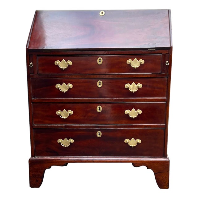 English George III Mahogany Fall Front Desk 1780 For Sale