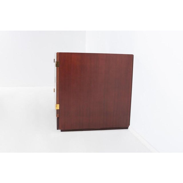 Wood Vintage Bar Cabinet with Brass Markings For Sale - Image 7 of 17