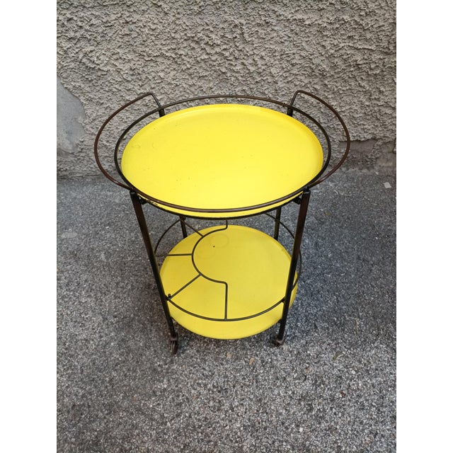 Vintage Trolley in Brass with Bottle Holder, 1950s, in Very Good conditions. Designed 1950 to 1959