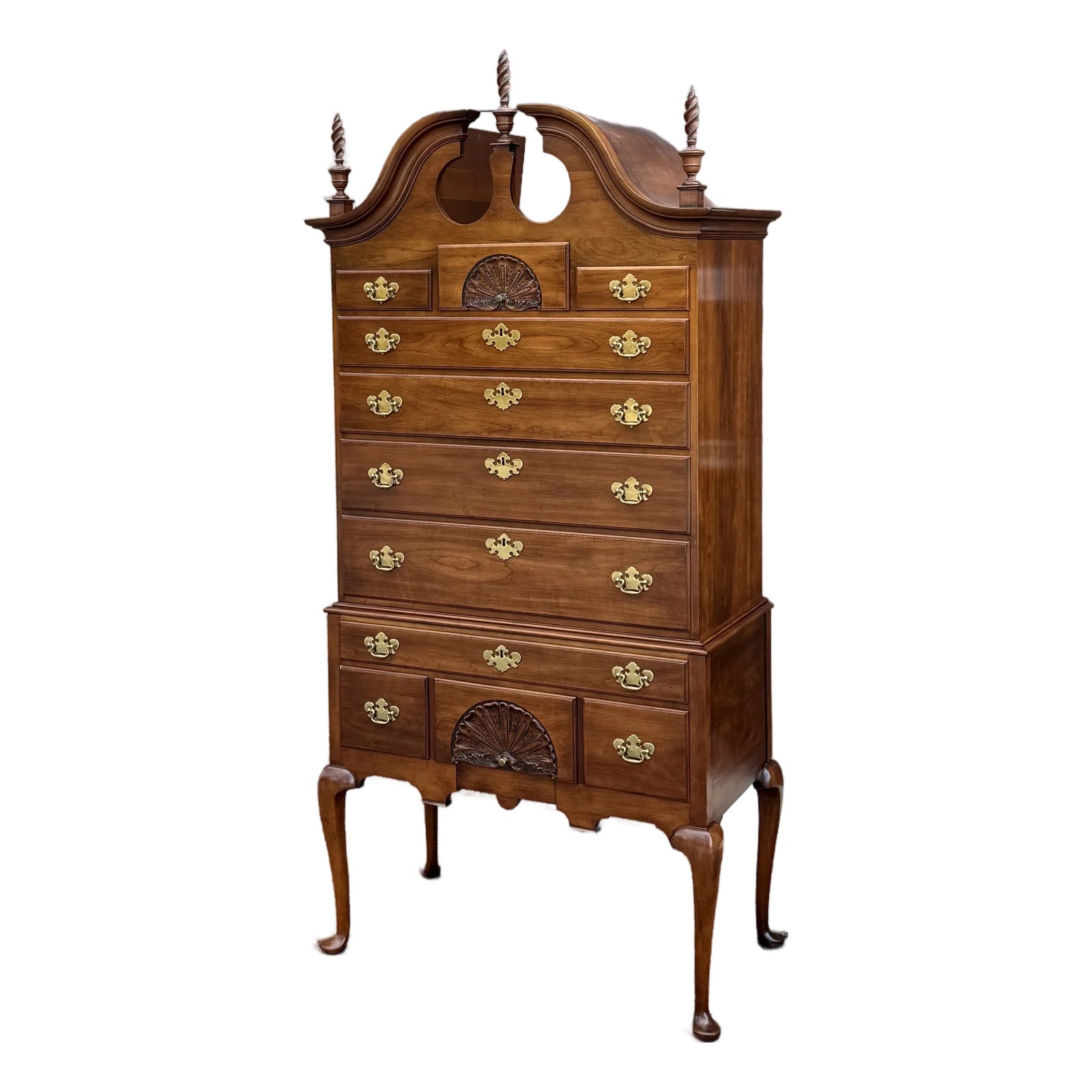 1970s Statton Private Collection Queen Anne / New England Solid Cherry ...