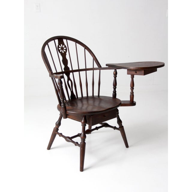 Antique Windsor Writing Armchair With Desk and Drawers For Sale - Image 17 of 18