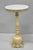 Vintage Hollywood Regency Small Metal Pedestal Marble Top Drinks Side Table Pair For Sale - Image 4 of 18