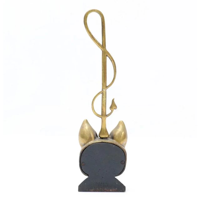 English Brass and Iron Fox Head Door Stop by Peerage, 1920s For Sale - Image 9 of 11