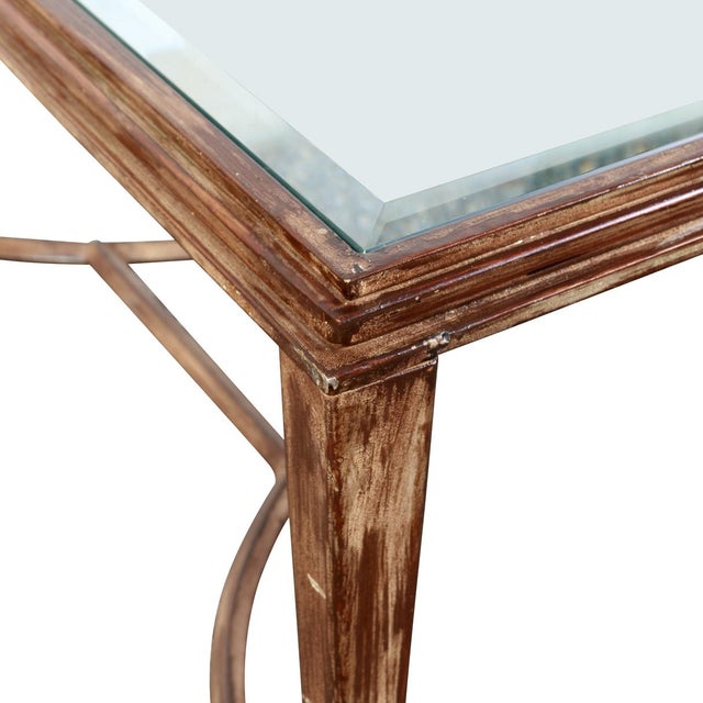 Modern Large Gilt Metal and Glass Cocktail Table For Sale - Image 3 of 3