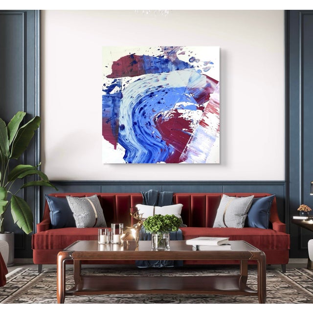 Acrylic painting on canvas. 48” x 48” x 1.5” Titled July 4th Signed New York based artist, Matthew Izzo (b. 1971)...