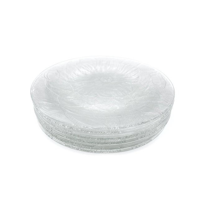 Mid-Century Modern Kig Malaysia Floral Glass Dinner Plates - 8 Pieces For Sale - Image 4 of 4