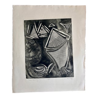 Annette Robyns Signed Original Etching Midcentury Modern Art Print For Sale