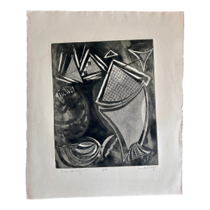 Annette Robyns Signed Original Etching Midcentury Modern Art Print