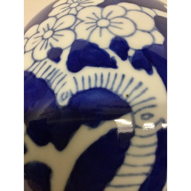 Blue Vintage Cobalt Cherry Blossom Porcelain Ginger Jar For Sale - Image 8 of 9