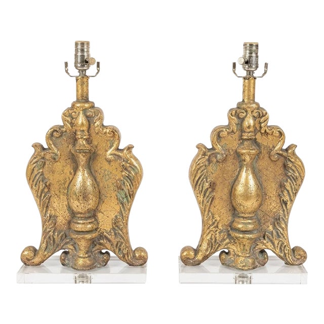 Vintage Palm Beach Regency Uttermost Hand Gilt Table Lamps - A Pair - Newly Painted For Sale