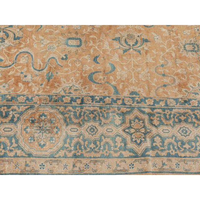 Authentic Indian Handmade Wool Rug For Sale - Image 4 of 7