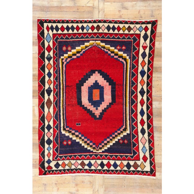 Vintage Persian Lori Geometric Medallion Rug - 06'08 X 08'11 For Sale - Image 9 of 9