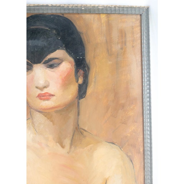 French Resolute Portrait of a Parisian Woman by Genevieve Simont Ireland For Sale - Image 3 of 8