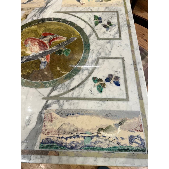 Italian Scagliola Marble Specimen Decorated Dining Table on Ming Style Base For Sale In Boston - Image 6 of 12