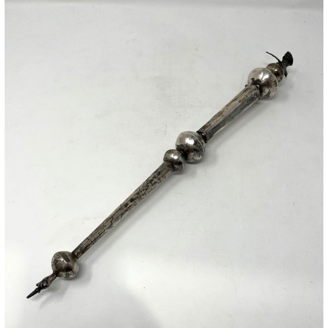 Traditional Extremely Rare Antique Silver Torah Pointer Dated 1844 With Gemstones For Sale - Image 3 of 11