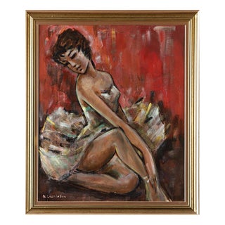 Bendt Lauritzen, Female Model, 1960s, Oil on Canvas For Sale