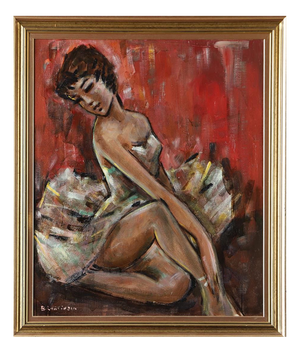 Bendt Lauritzen, Female Model, 1960s, Oil on Canvas