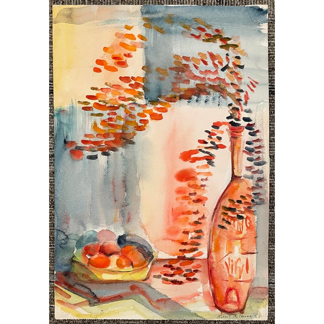Mid-Century Modern 1951 Robert Colborne Tabletop Still Life Painting For Sale - Image 3 of 4