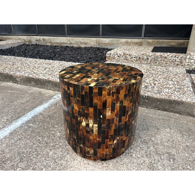 1980s Tessellated Horn Drum Table For Sale In Houston - Image 6 of 10