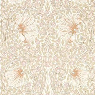 Morris & Co Pimpernel Wallpaper in Cochineal Pink - a Sample For Sale