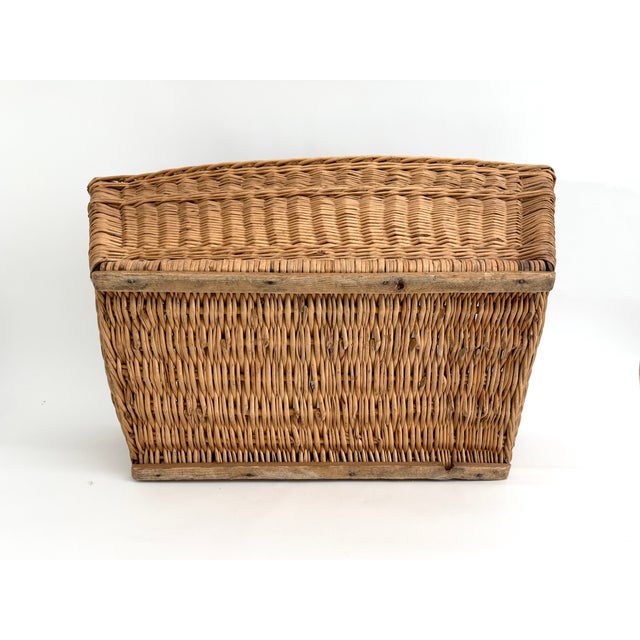 1960s French Wicker Market Basket 19" X 28" For Sale - Image 9 of 9