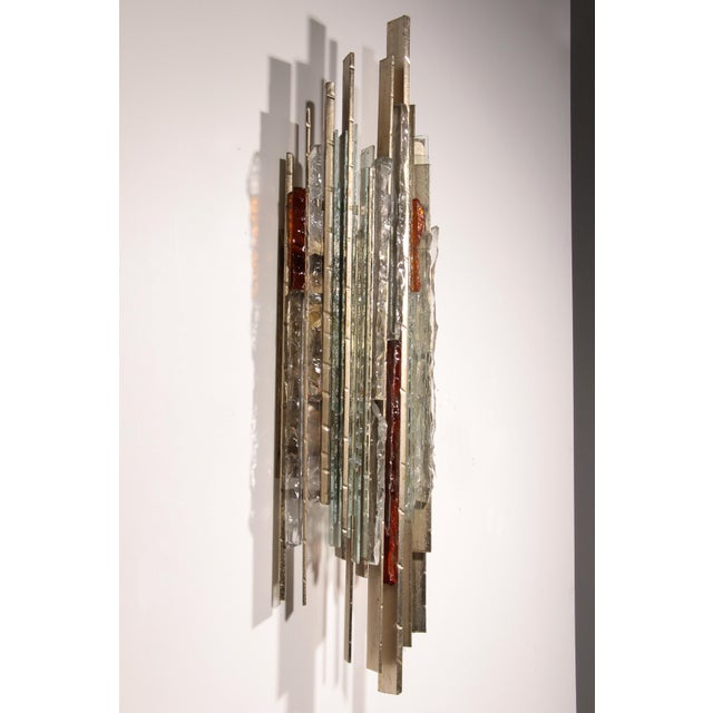 Metal Italian Brutalist Sculptural Wall Lamp attributed to Biancardi & Jordan for Poliarte, 1970s, Set of 3 For Sale - Image 7 of 11