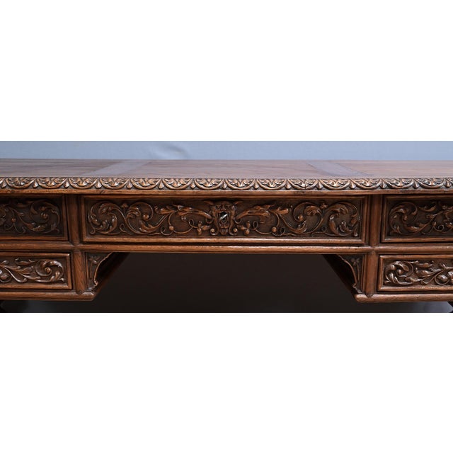 Late 19th Century Neo-GothicOak Desk For Sale - Image 6 of 18