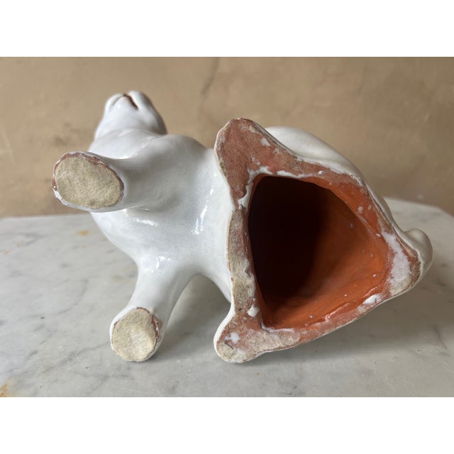 Vintage Hand Painted Terra Cotta Rabbit For Sale - Image 12 of 12