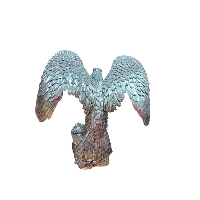 Italian Vintage Italian Sterling Silver Overlay Life Size Eagle For Sale - Image 3 of 5