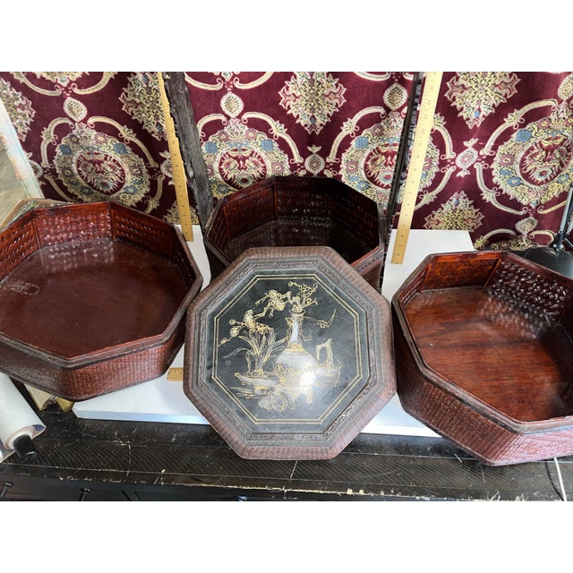 Early 20th Century Large Chinese Rattan Sectional Basket For Sale - Image 12 of 12