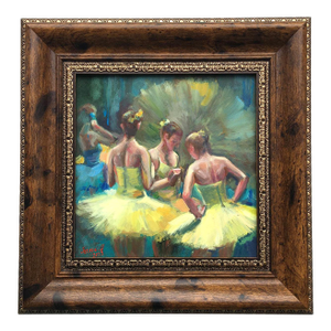 Framed Ballerinas Original Painting by Valeriya Serova Ballet Impressionist Figurative