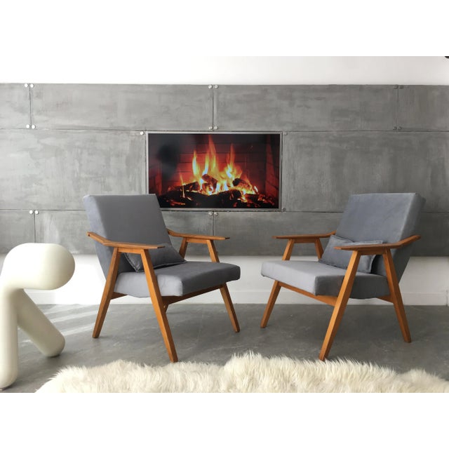 Set of Mid-Century Velvet Armchairs from ZNZ, 1960s For Sale - Image 14 of 14