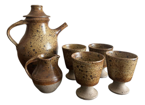 Stoneware Service by Atelier Charles Gaudry, 1970s, Set of 6