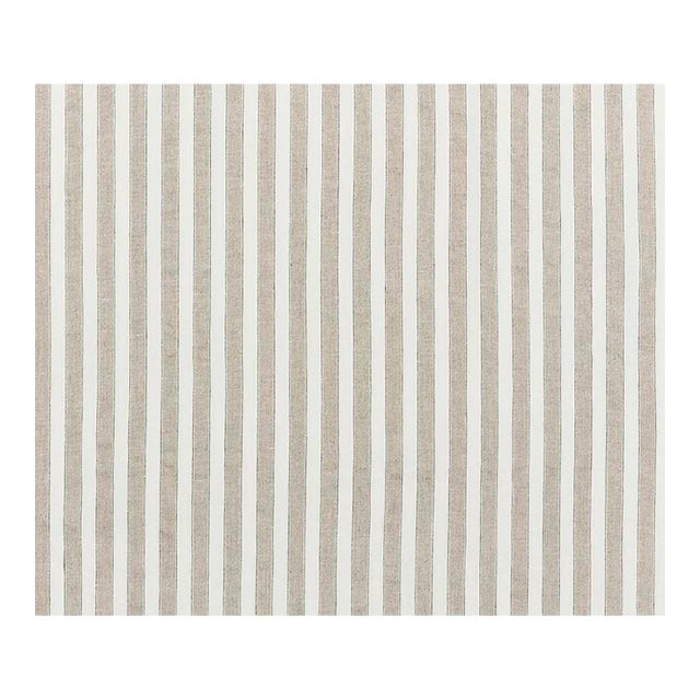Sample - Schumacher Regatta Linen Stripe Sheer Fabric in Linen For Sale