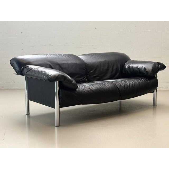Black 3-Seater Sofa by Pierluigi Cerri for Poltrona Frau, Italy, 1990s For Sale - Image 3 of 15