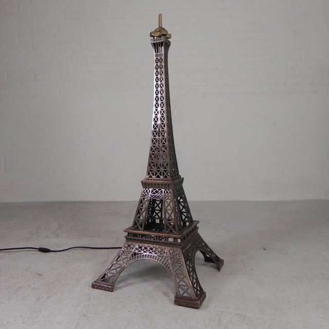 Large High Bronze Eiffel Tower with Lighting, 1970s For Sale - Image 15 of 18